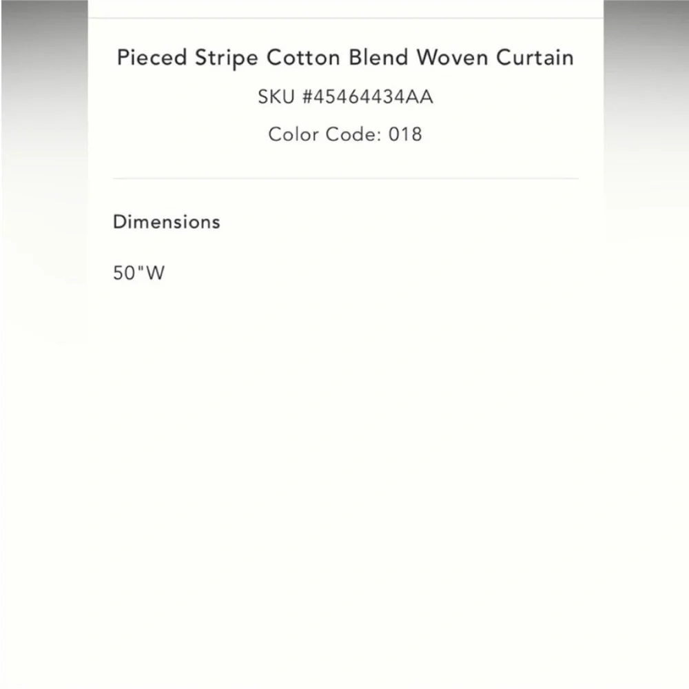 Anthropologie Pieced Stripe Cotton Blend Woven Set of Curtains, 50 x 63, NWT